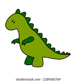 Flat image of green tyrannosaurus dinosaur. Vector illustration.