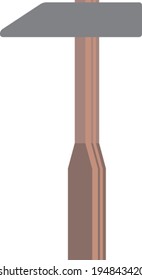 flat image of a hammer with wooden handle