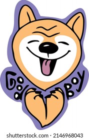 Flat image of a happy dog.