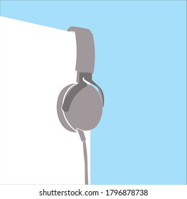 flat image of headphone or headset