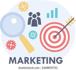 Flat image illustration of marketing