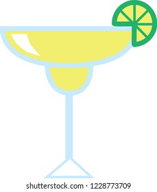 Flat image of a margarita with a plain white background