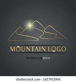 flat image of mountains. Vector illustration. mountains logo golden flat	
