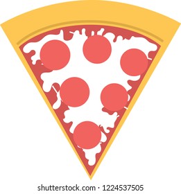 flat image of a pizza slice on a plain white background