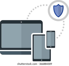 flat image of protection electronic devices. EPS 10