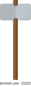 flat image of sledgehammer with a wooden handle