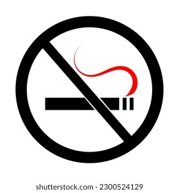 Imagen plana de un cigarrillo humeante en un círculo tachado. Sin tabletas