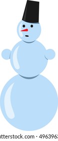 Flat image of snowman. Eps 10