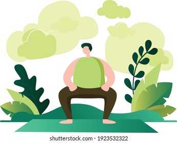 Flat image of students studying in class and playing sports in the garden