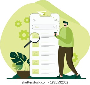 Flat image of students studying in class and playing sports in the garden