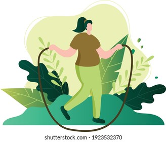 Flat image of students studying in class and playing sports in the garden