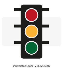 Imagen plana con semáforos. Firma prohibida. Ilustración vectorial.