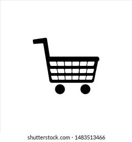 flat image trolley shopping bag black white