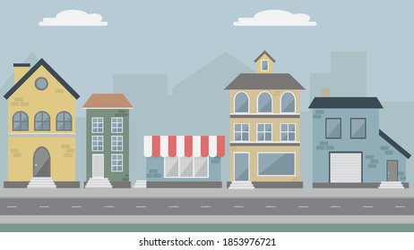 Flat Image of Urban Environment