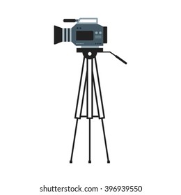 Flat Image Of Video Camera On A Tripod