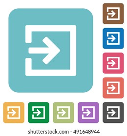 Flat import icons on rounded square color backgrounds.