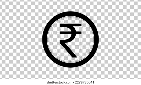 logotipo de rupia india plana aislado en fondo transparente. ilustración vectorial. 