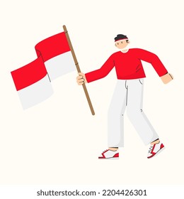 Flat indonesian heroes (Pahlawan Indonesia). independence illustration. youth pledge illustration.