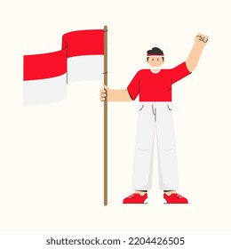 Flat indonesian heroes (Pahlawan Indonesia). independence illustration. youth pledge illustration.