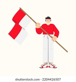 Flat indonesian heroes (Pahlawan Indonesia). independence illustration. youth pledge illustration.