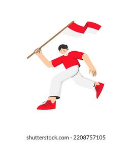 Flat indonesian heroes (Pahlawan Indonesia). independence illustration. youth pledge illustration.