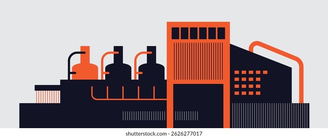 Flat Industrial Building Vector illustration