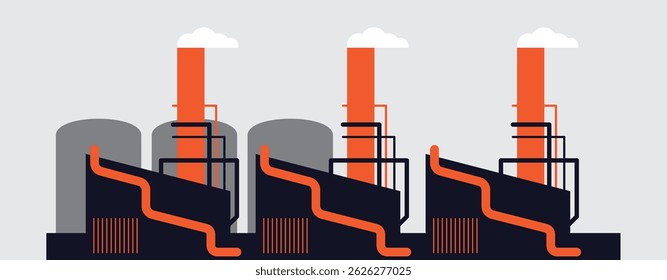 Flat Industrial Building Vector illustration