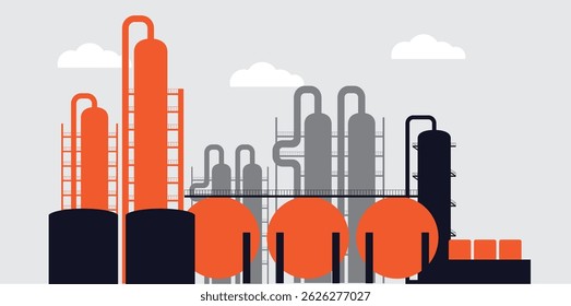 Flat Industrial Building Vector illustration