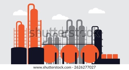 Flat Industrial Building Vector illustration