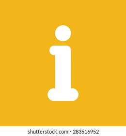 flat info icon on an yellow background