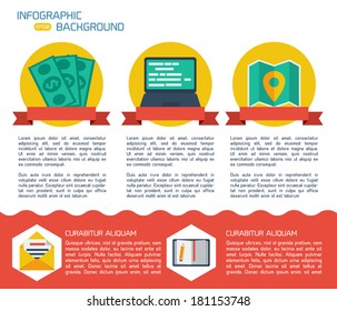 Flat infographic background. Colorful template for you design, web and mobile applications. 