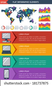 Flat infographic background. Colorful template for you design, web and mobile applications. 