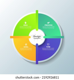 Flat infographic business template circle gradient colorful