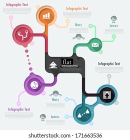 Flat infographic design with icons. Vector. Can be used for web design, workflow layout, social media, entertainment and games.