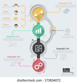 Flat infographic design with icons. Vector. Can be used for web design, workflow layout, social media, entertainment and games.
