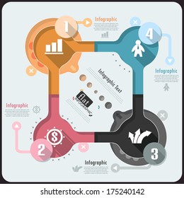 Flat infographic design with icons. Vector. Can be used for web design, workflow layout, social media, entertainment and games.