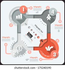Flat infographic design with icons. Vector. Can be used for web design, workflow layout, social media, entertainment and games.