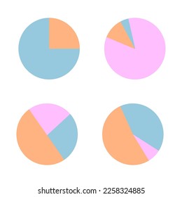 Flat infographic element with circles sectors. Vector illustration.