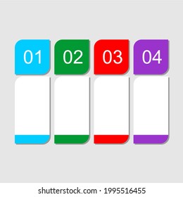 Flat infographic element collection square flag banner ribbon