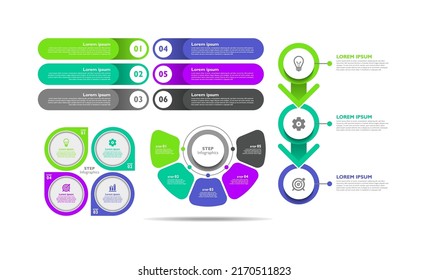 Flat infographic element design collection