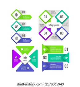 Colección de diseño de elementos de infografía plana