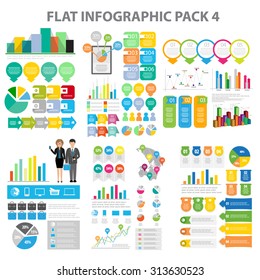 Flat Infographic element pack 4