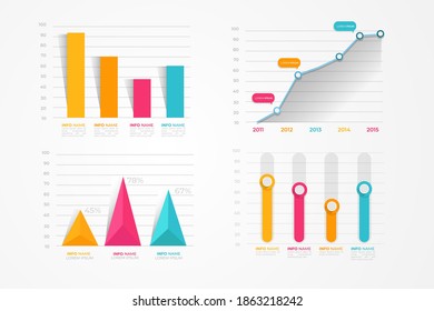 Flat Infographic Element Pack Vector Illustration