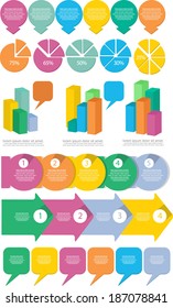  flat infographic element set