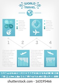 Flat Infographic Elements plus Icon Set. Vector EPS 10.