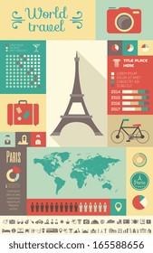Flat Infographic Elements plus Icon Set. Vector EPS 10.
