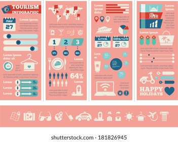 Flat Infographic Elements plus Icon Set. Vector EPS 10.