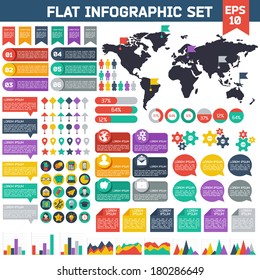 Flat infographic elements set. Colorful template for you design, web and mobile applications. 