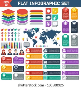 Flat infographic elements set. Colorful template for you design, web and mobile applications. 