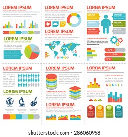 Flat infographic elements set. Colorful template for your design, web and mobile applications.